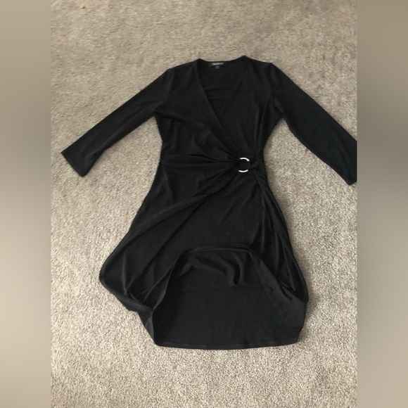 Glamour  Party Dress 4P Faux Wrap stretchy gathered side rhinestone’s buckle - Picture 8 of 15